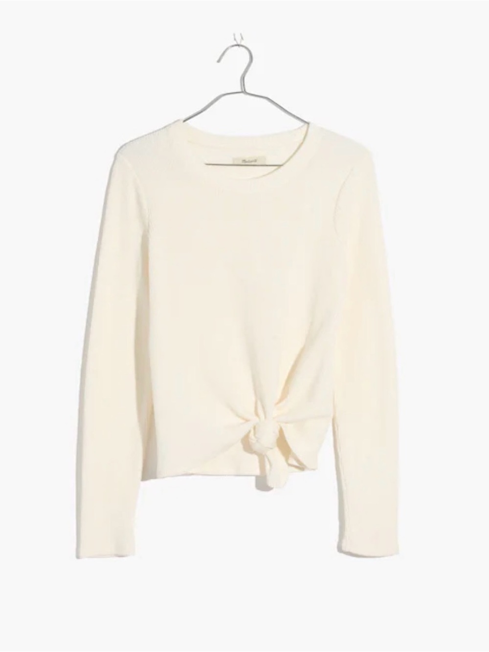 Madewell Texture & Thread Jacquard Knot-Front Top in Bright Ivory Size XSmall